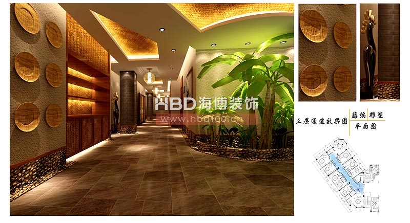 嶺南風(fēng)格會所裝修 通道設(shè)計